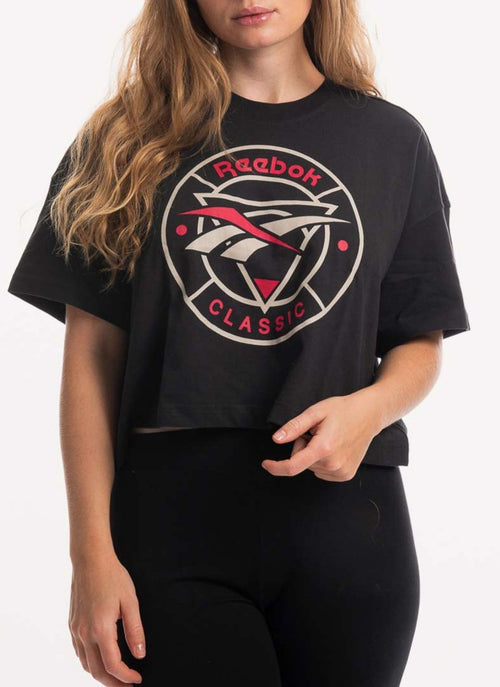 Reebok - Tee-Shirt Cropped Reebok - Black - Femme