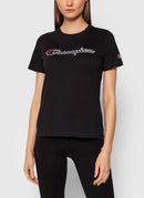 Champion - Tee-Shirt En Coton - Noir - Femme