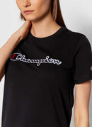 Champion - Tee-Shirt En Coton - Noir - Femme