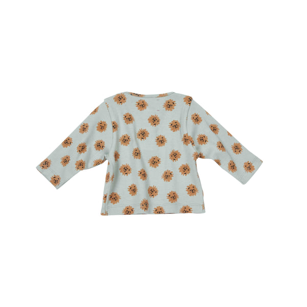 Prążkowany t-shirt z nadrukiem Lion