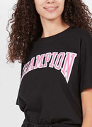 Champion - Tee-Shirt Logo Old School - Noir - Femme