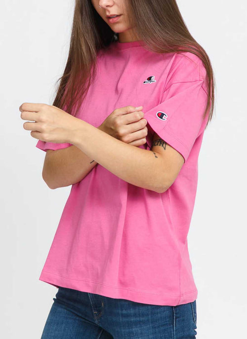 Champion - Tee-Shirt Petit Logo - Rose - Femme