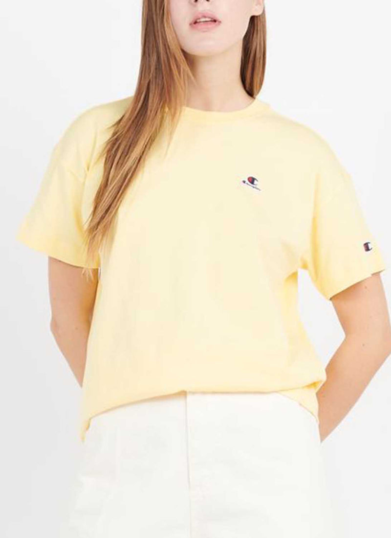 Champion - Tee-Shirt Petit Logo - Jaune - Femme