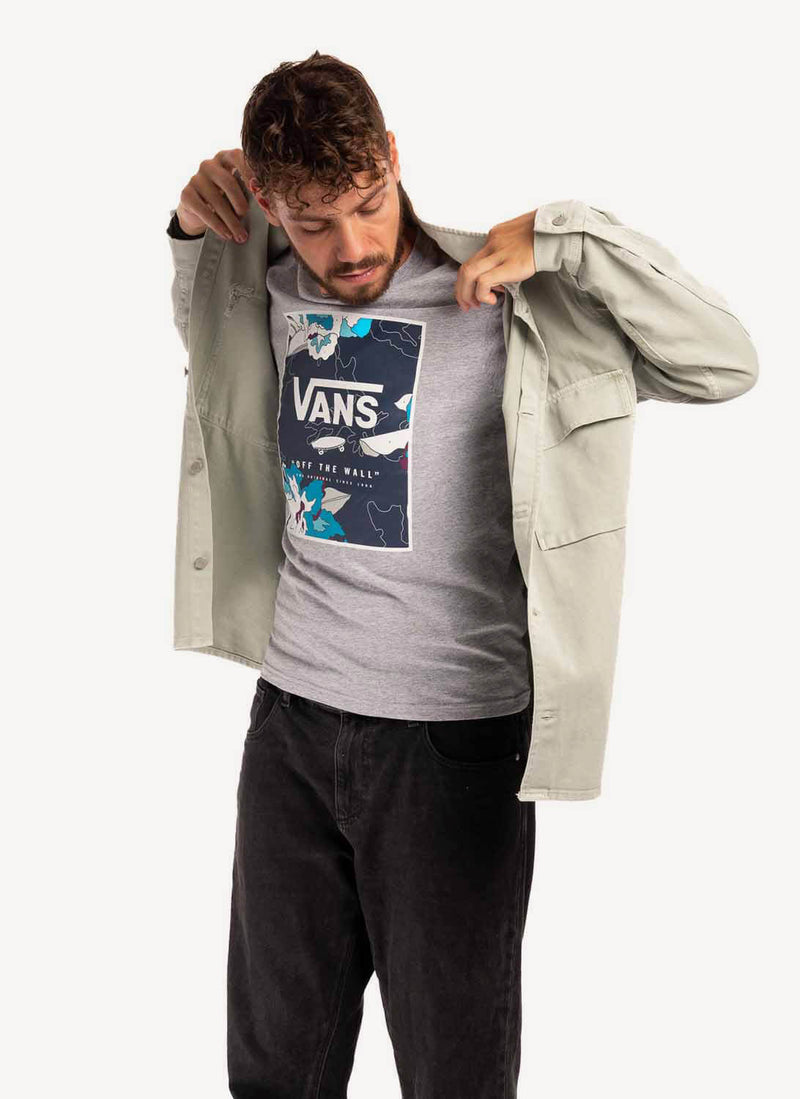 Vans - Tee-Shirt Print Box - Athletic Heather-Dress Blues Paint - Homme