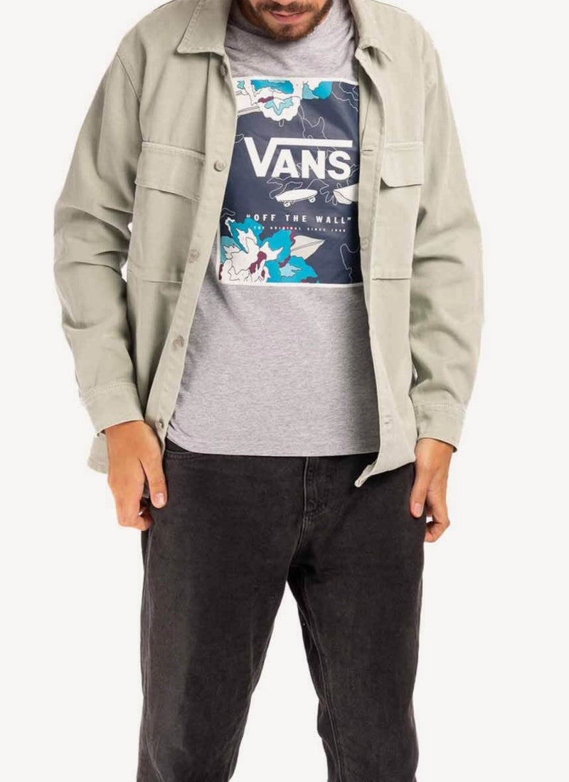 Vans - Tee-Shirt Print Box - Athletic Heather-Dress Blues Paint - Homme