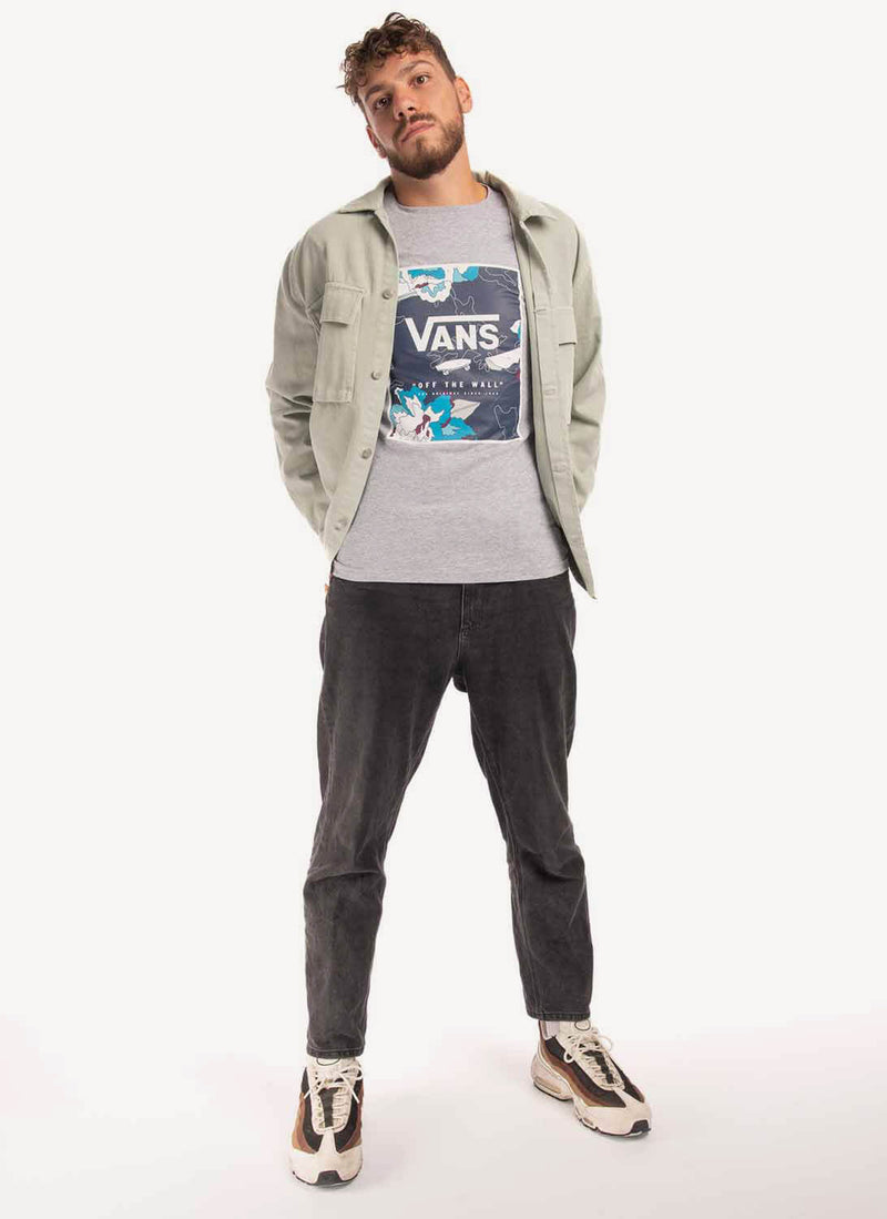 Vans - Tee-Shirt Print Box - Athletic Heather-Dress Blues Paint - Homme