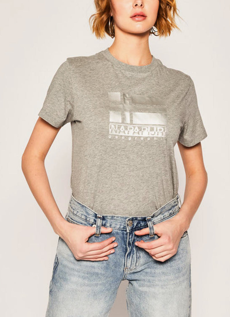 Napapijri - Tee Shirt Shyamoli - Med Grey Mel - Femme