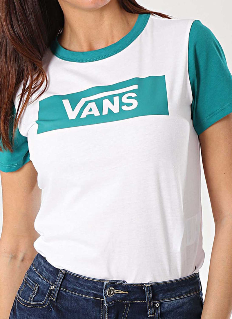 Vans - Tee-Shirt Vans Trangle Range Ringer - Blanc - Femme