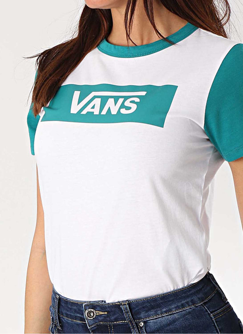 Vans - Tee-Shirt Vans Trangle Range Ringer - Blanc - Femme