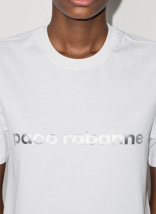 Rabanne - T-Shirt Imprimé - Blanc / Argent - Femme