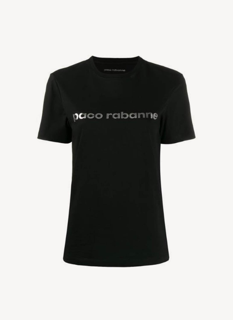 Rabanne - Tee Shirt Imprimé - Noir / Argent - Femme