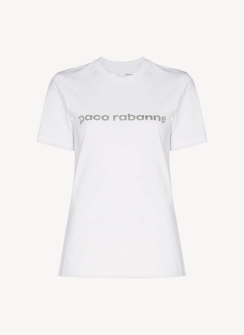 Rabanne - T-Shirt Imprimé - Blanc / Argent - Femme