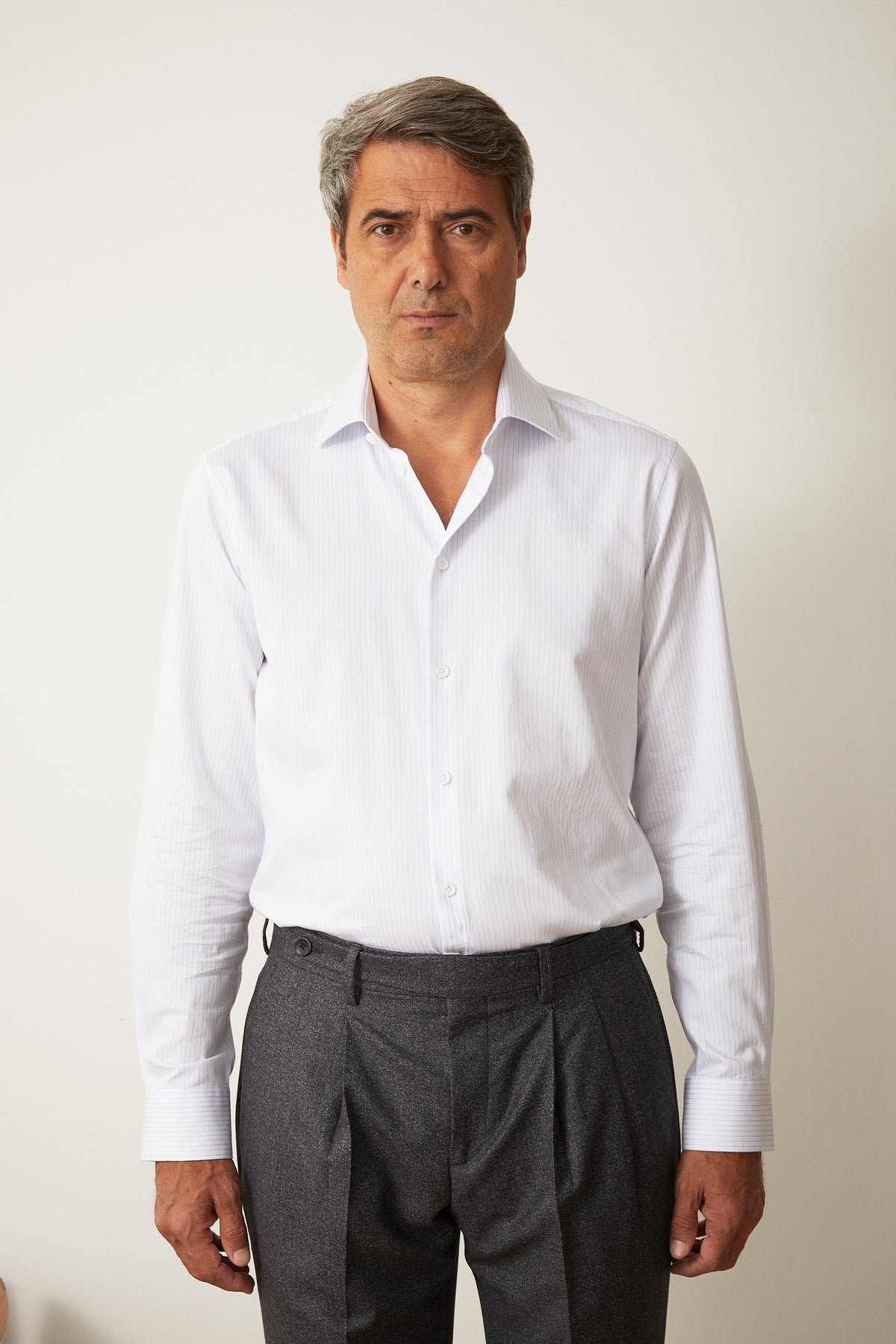Chemise Volpaia - Blanche Rayee Bleue