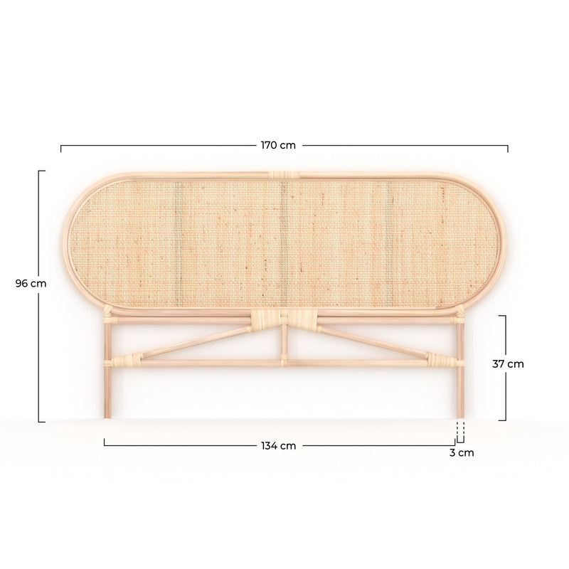Tête de lit Navahino en rotin 140 cm