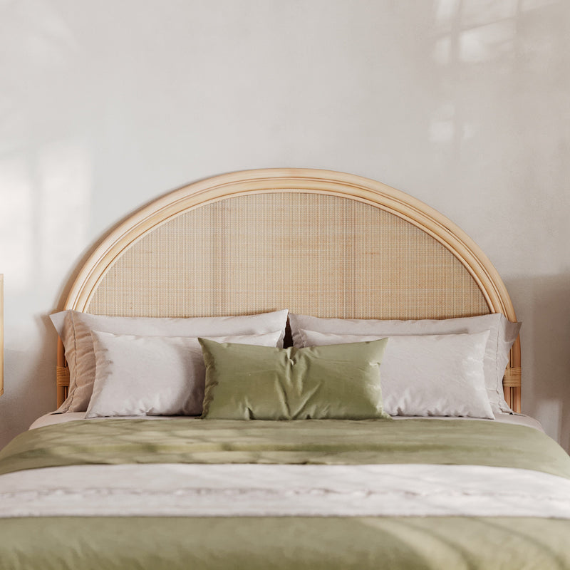 tete de lit arrondie 140 cm cannage rotin rdv deco