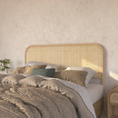 tete de lit en rotin rectangulaire bord arrondi 140 cm grace