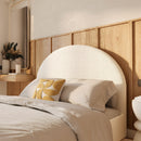 Tête de lit Eva en tissu bouclé beige 160 cm