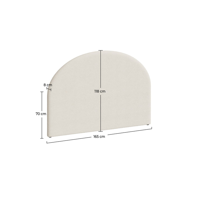 Tête de lit Eva en tissu bouclé beige 160 cm