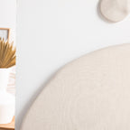 Noussa - Half-Moon Cotton and Linen Headboard - Natural