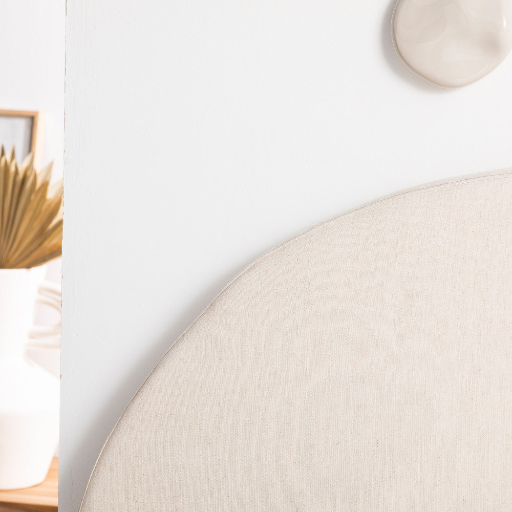 Noussa - Half-Moon Cotton and Linen Headboard - Natural