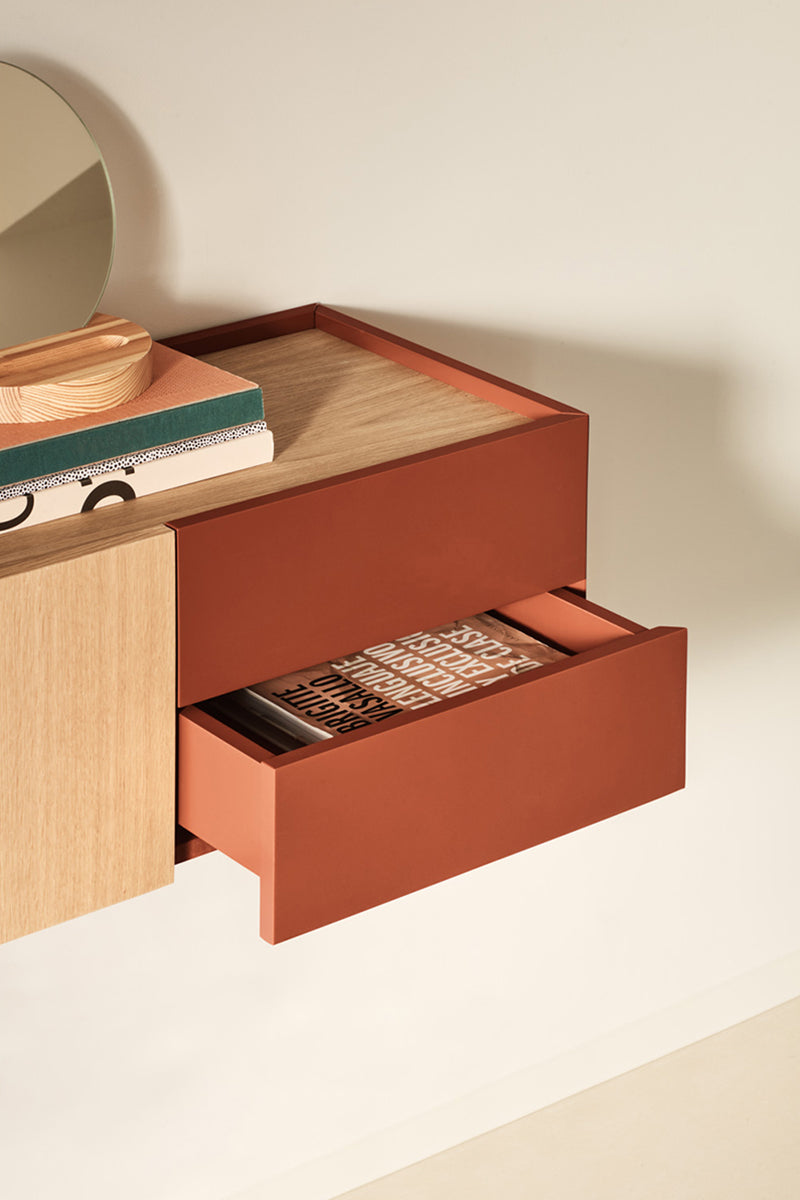 Otto - Console Murale - Carrelage & Chêne