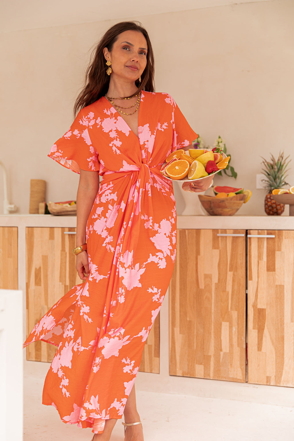THAÏS Orange - Robe Longue