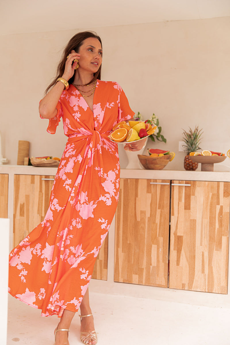 THAÏS Orange - Robe Longue