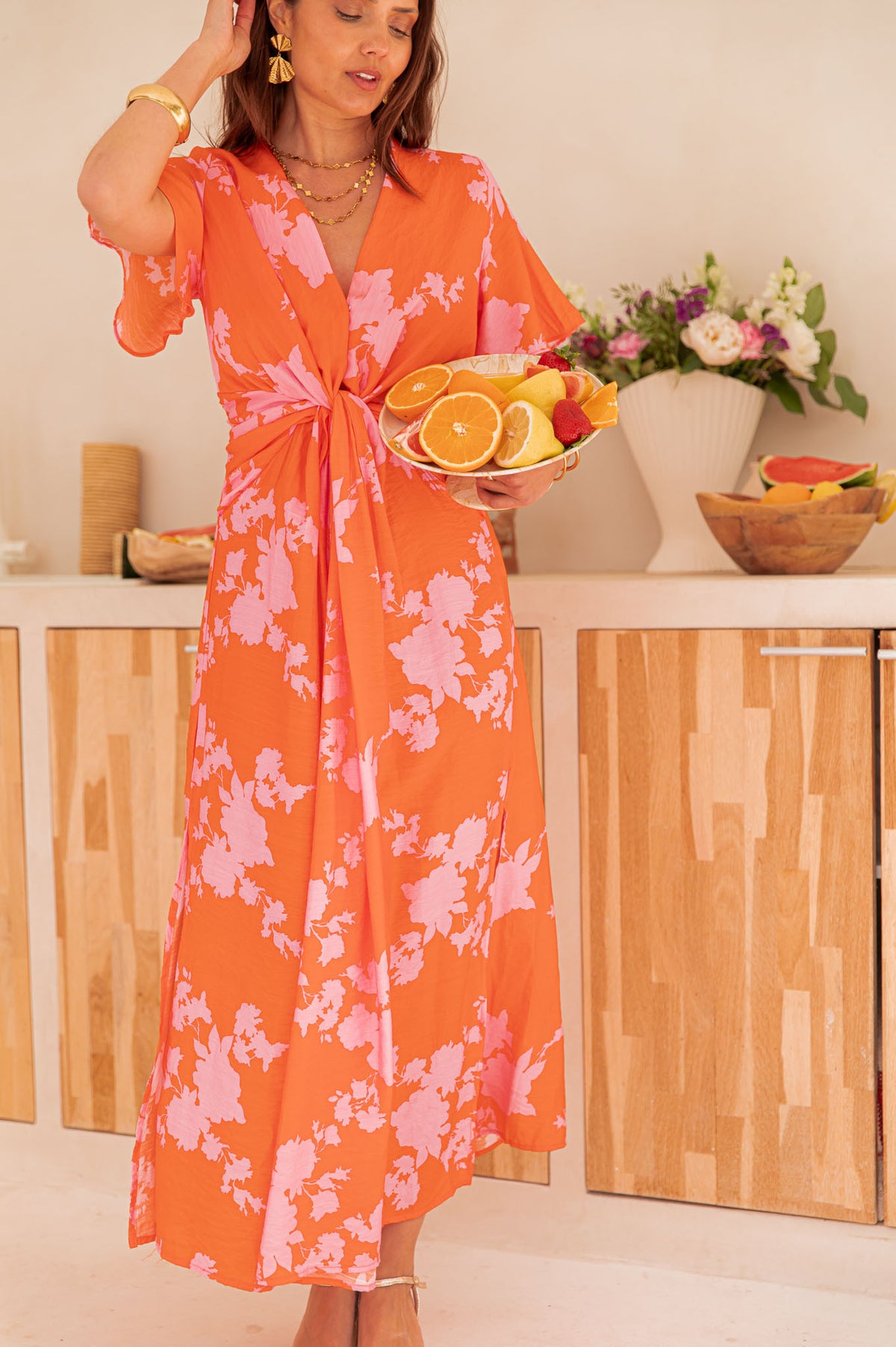 THAÏS Orange - Robe Longue