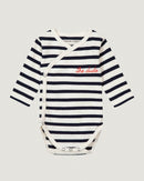 "the dude" long-sleeved cain onesie#color_ivory-navy