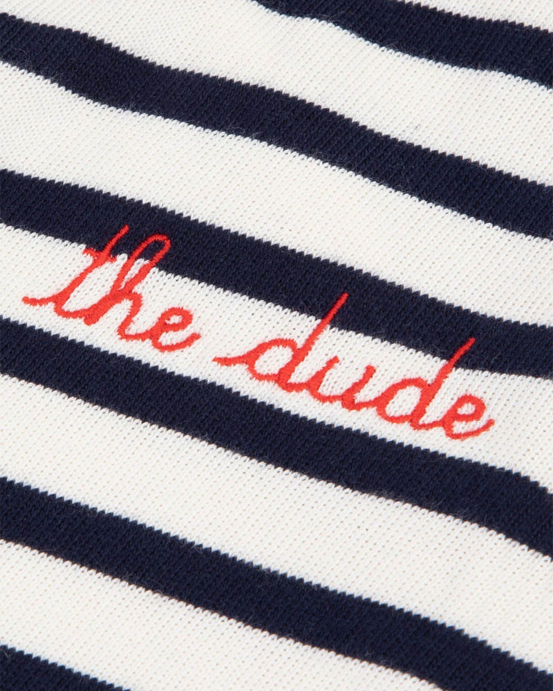 "the dude" long-sleeved cain onesie#color_ivory-navy