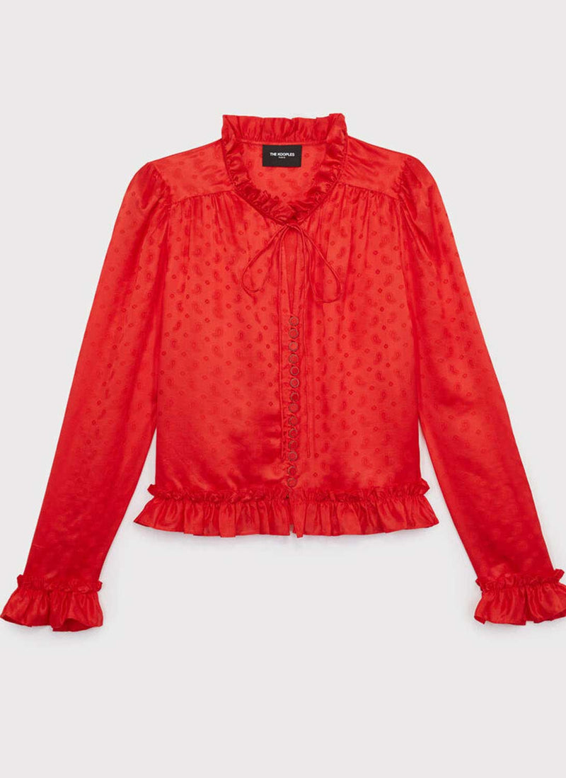 The Kooples - Chemise Jacquard - Red - Femme