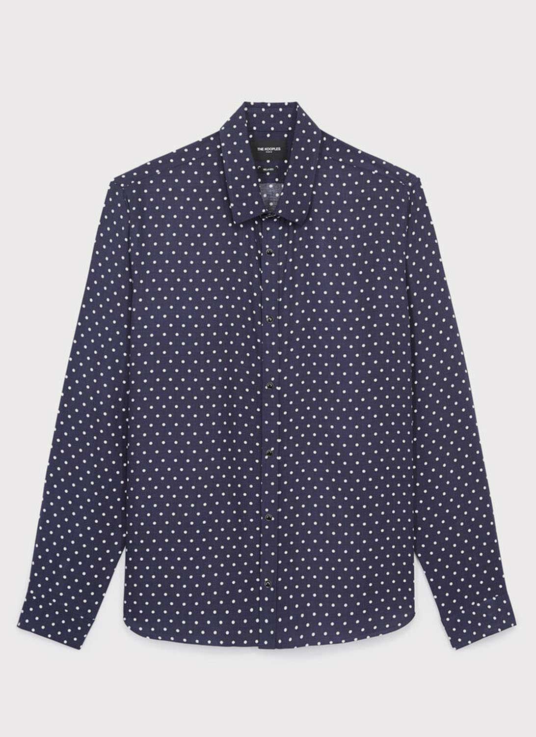 The Kooples - Polka Dot Shirt - Blue/Offwhite - Men
