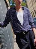 The Kooples - Polka Dot Shirt - Blue/Offwhite - Men