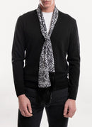 The Kooples - Echarpe Leopard Silk Print - Grey Black - Homme