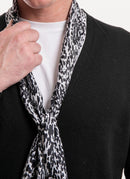 The Kooples - Echarpe Leopard Silk Print - Grey Black - Homme