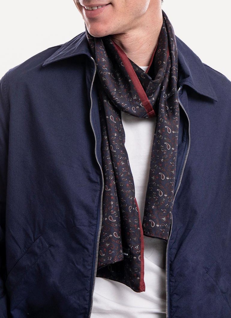 The Kooples - Foulard En Soie - Dark Navy - Unisexe