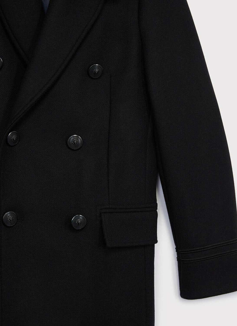 The Kooples - Manteau Croisé Avec Col Amovible - Black - Homme