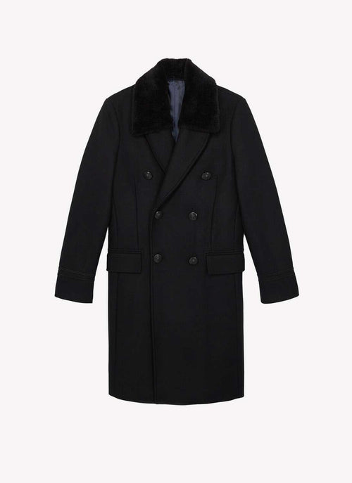 The Kooples - Manteau Croisé Avec Col Amovible - Black - Homme