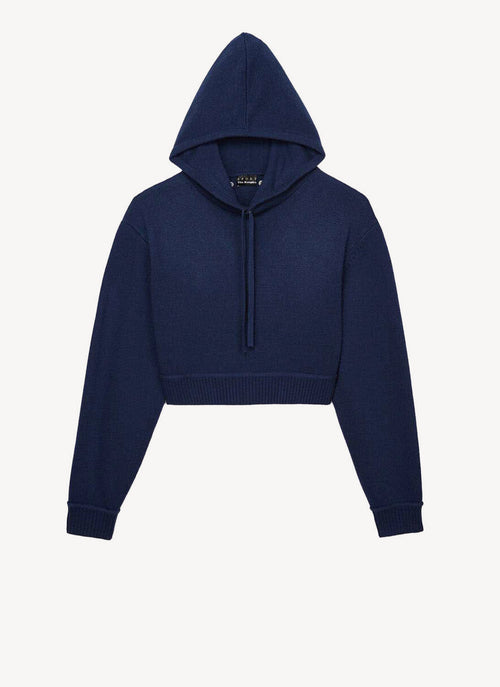 The Kooples - Pull À Capuche Cropped - Navy - Femme