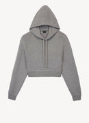 The Kooples - Pull À Capuche Cropped - Grey Melange - Femme