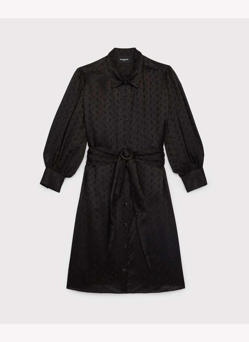 The Kooples - Robe Ceinturée - Black - Femme