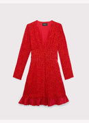 The Kooples - Robe À Relief Léopard - Rouge - Femme