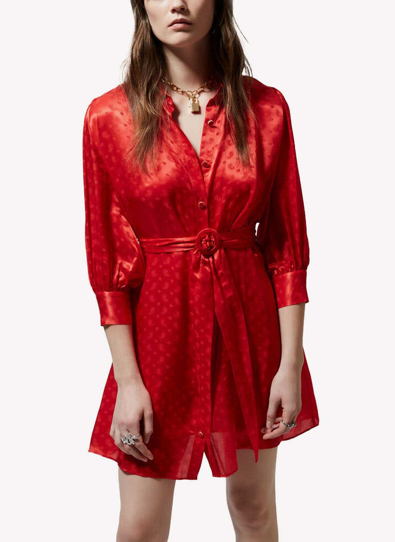 The Kooples - Robe Ceinturée - Red - Femme