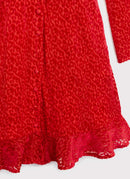 The Kooples - Robe À Relief Léopard - Red - Femme