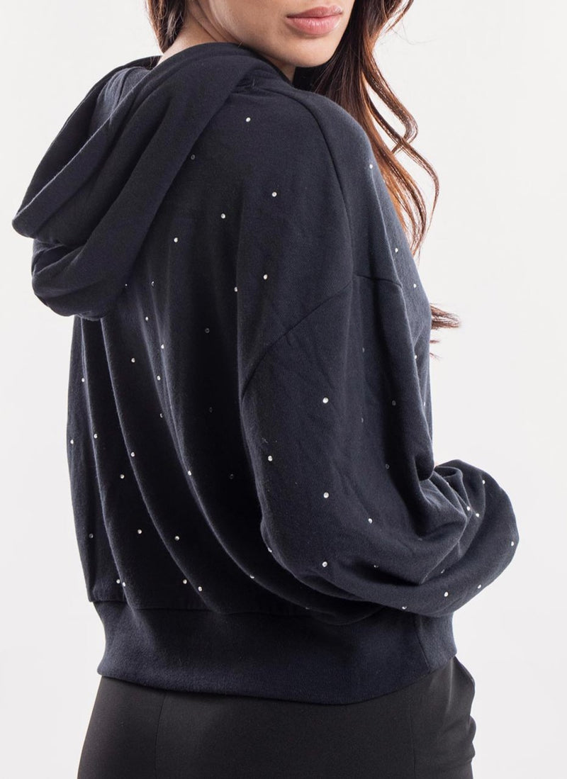 The Kooples - Hoodie À Strass - Black - Femme