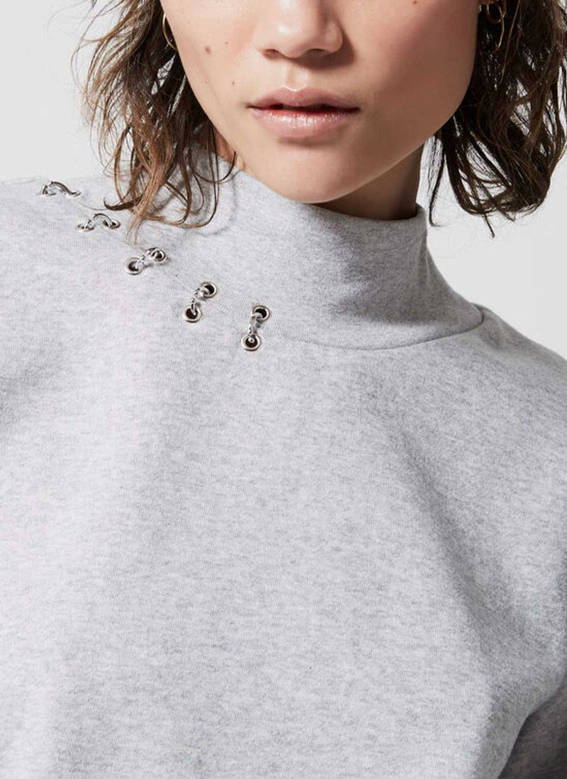 The Kooples - Sweatshirt Piercings - Light Grey - Femme