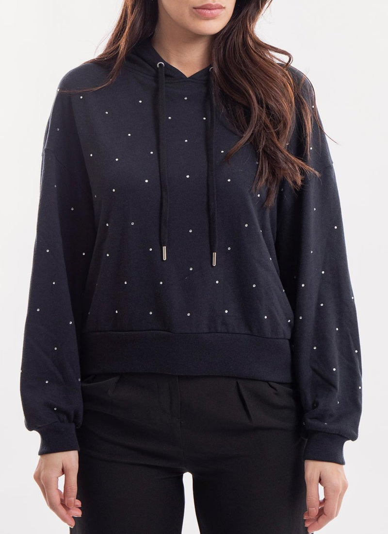 The Kooples - Hoodie À Strass - Black - Femme