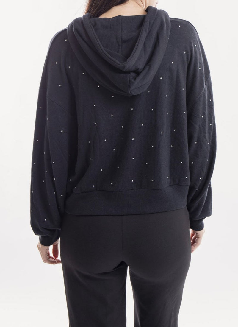 The Kooples - Hoodie À Strass - Black - Femme