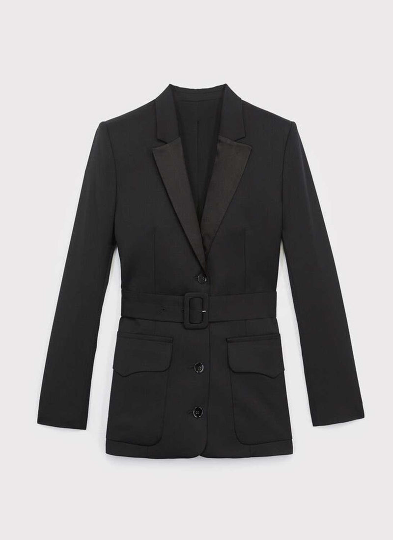 The Kooples - Veste Ceinturée - Black - Femme