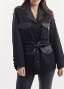 The Kooples - Veste Bi-Matière - Black - Femme